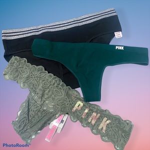 Set of 3 Victoria Secret Pink Panties - Size S